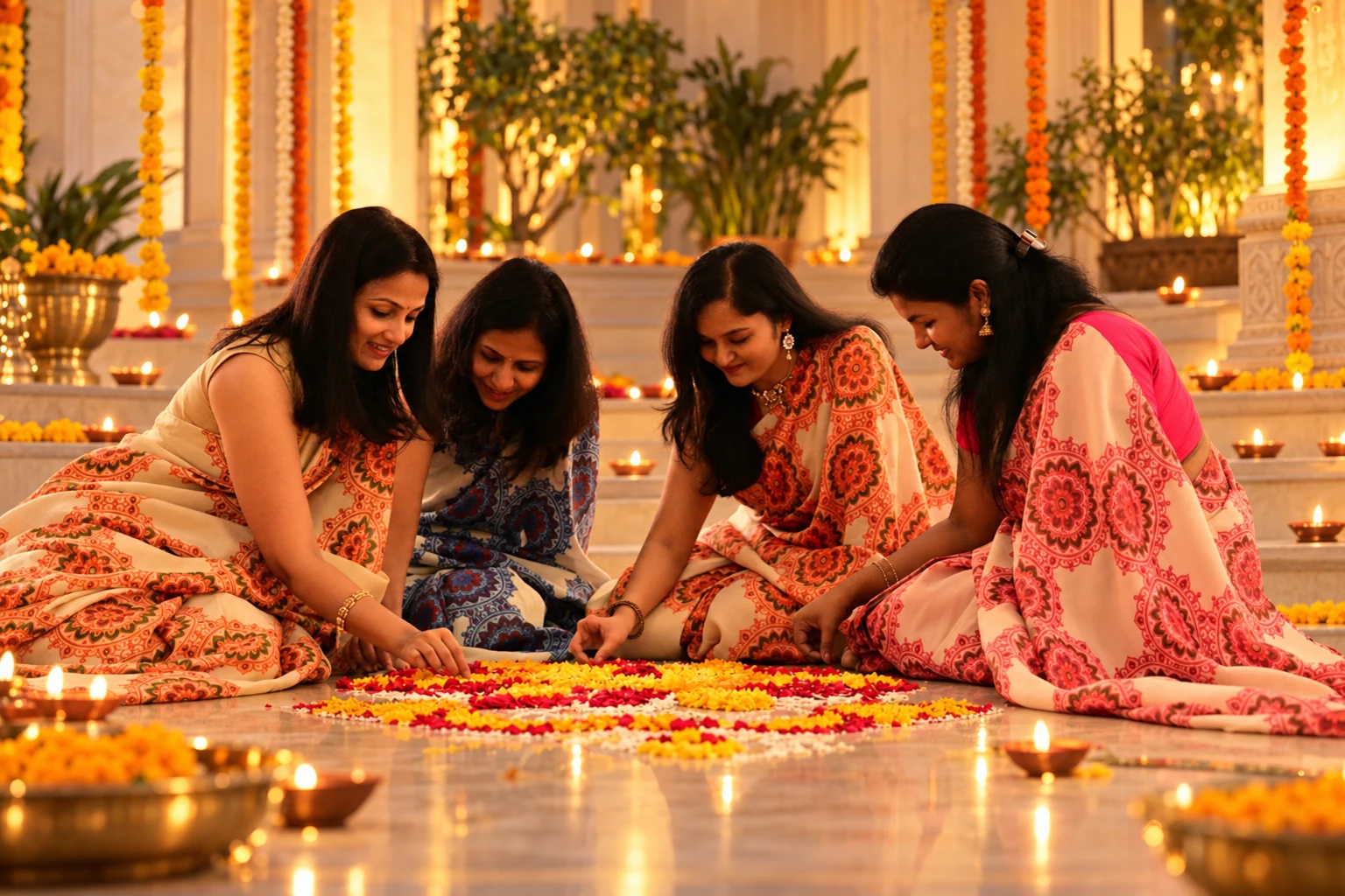 Rangoli and togetherness, festive group photograph 2 of 5
