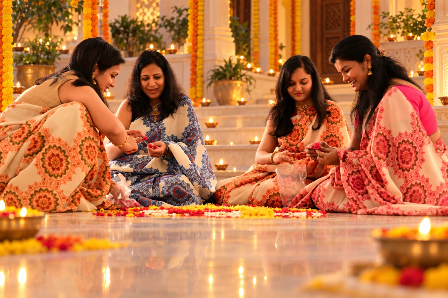 Rangoli and togetherness, festive group photograph 3 of 5