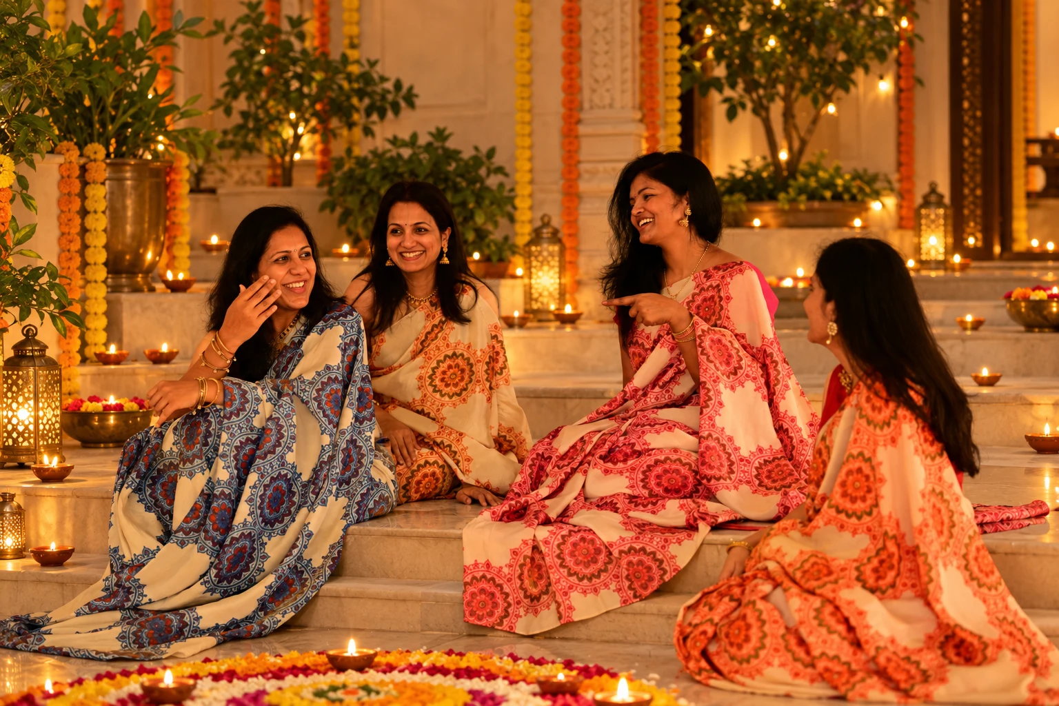 Rangoli and togetherness, festive group photograph 4 of 5