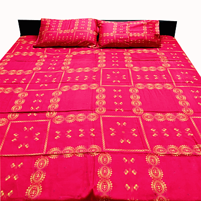 OIU Zen Series - ONE bedsheet with 2 pillow covers Red color