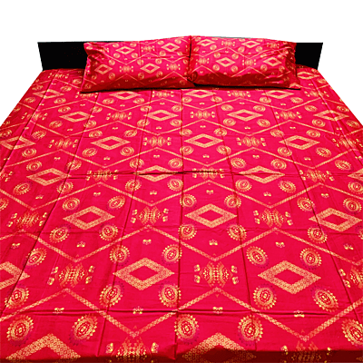 OIU Zen Series - ONE bedsheet with 2 pillow covers Red color