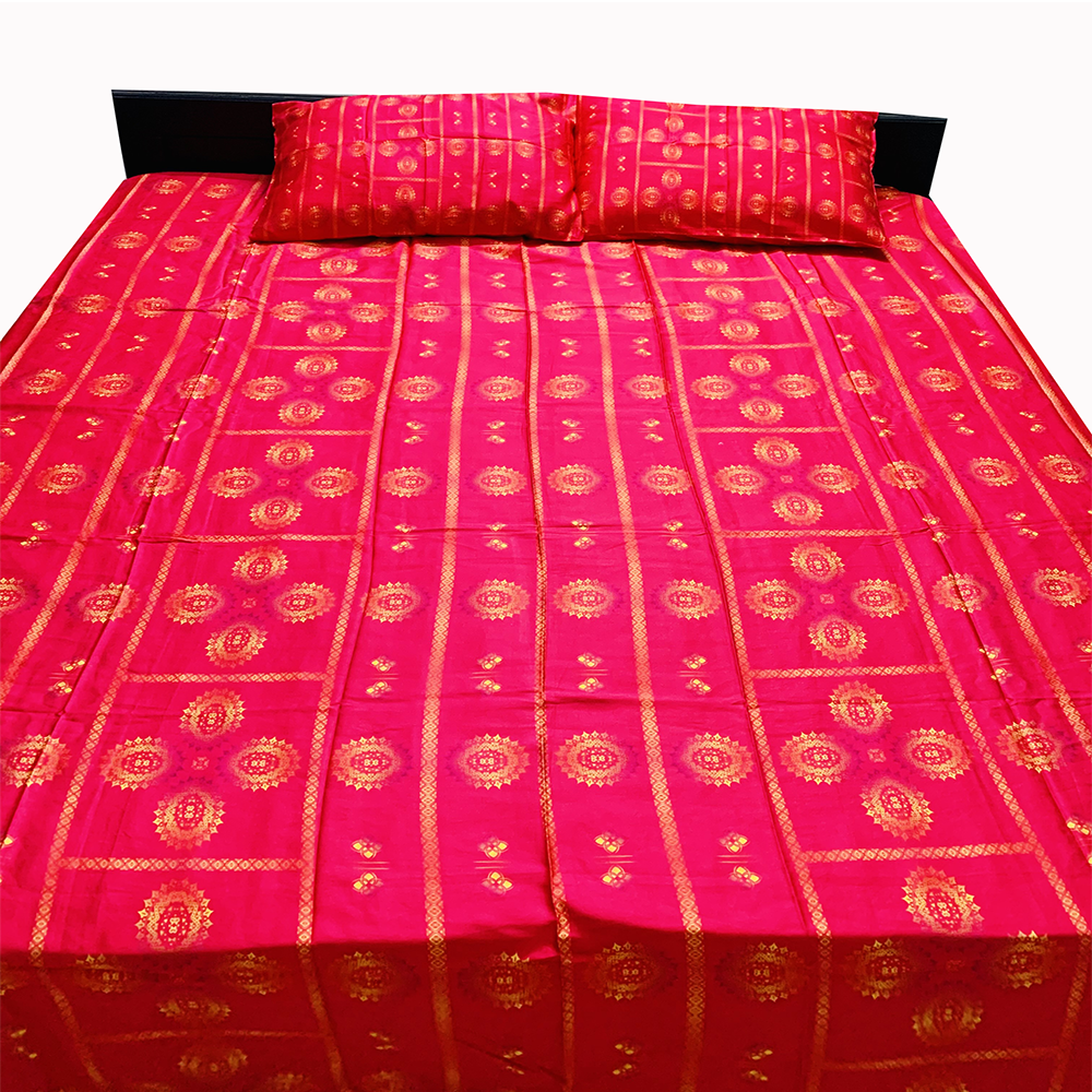 OIU Zen Series - ONE bedsheet with 2 pillow covers Red color