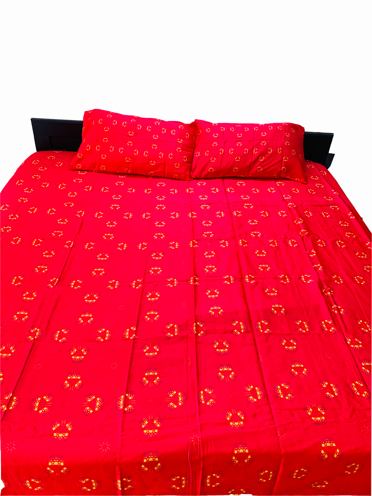 OIU Zen Series - ONE bedsheet with 2 pillow covers Red color